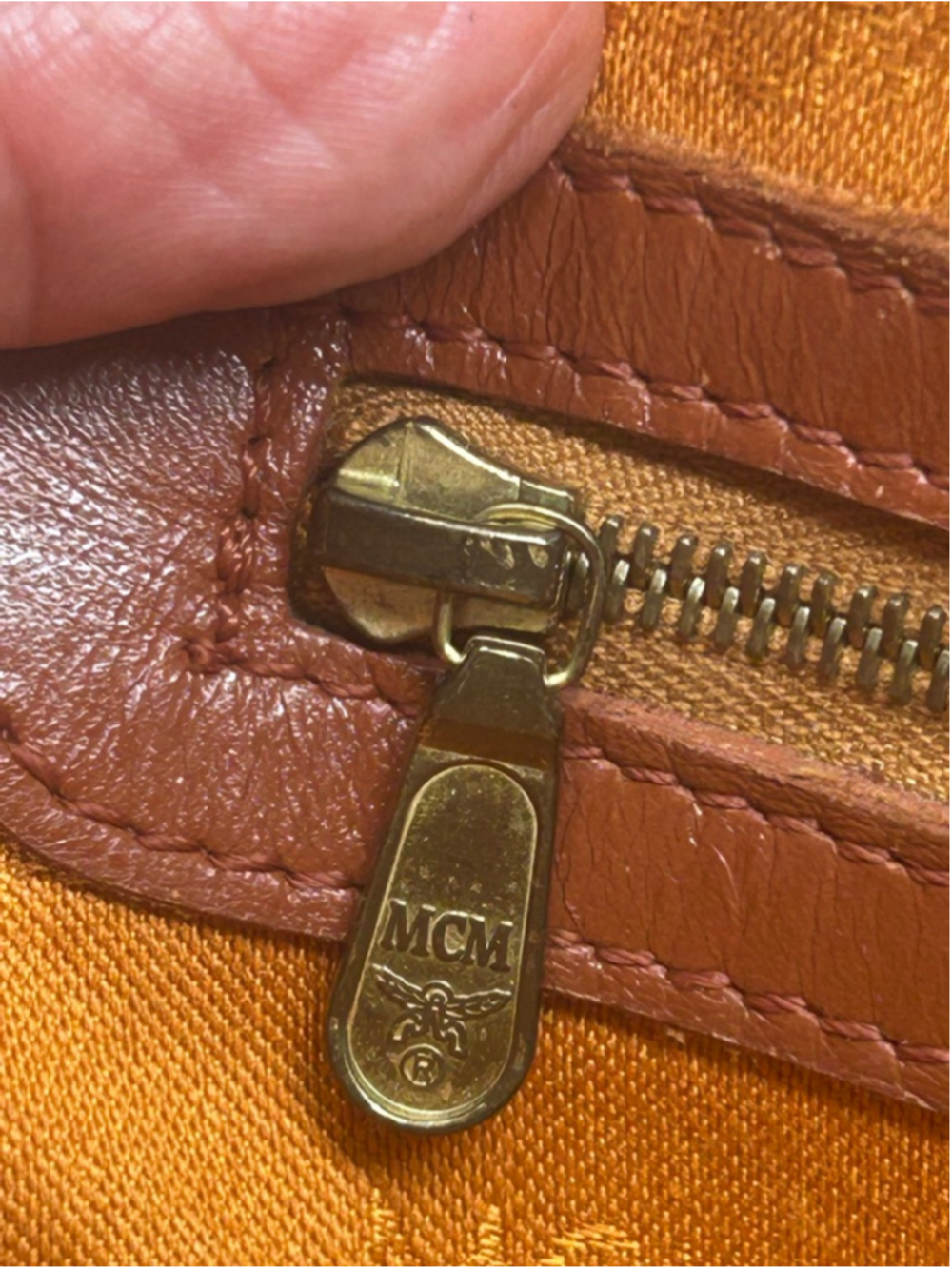 Vintage MCM Visetos Alma Satchel Cognac Monogram Leather Lock Key - Picture 16 of 16